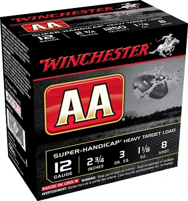 Winchester AA Super-Handicap Target Load 12 Gauge 8 Shot Shotshells - 25 Rounds                                                 