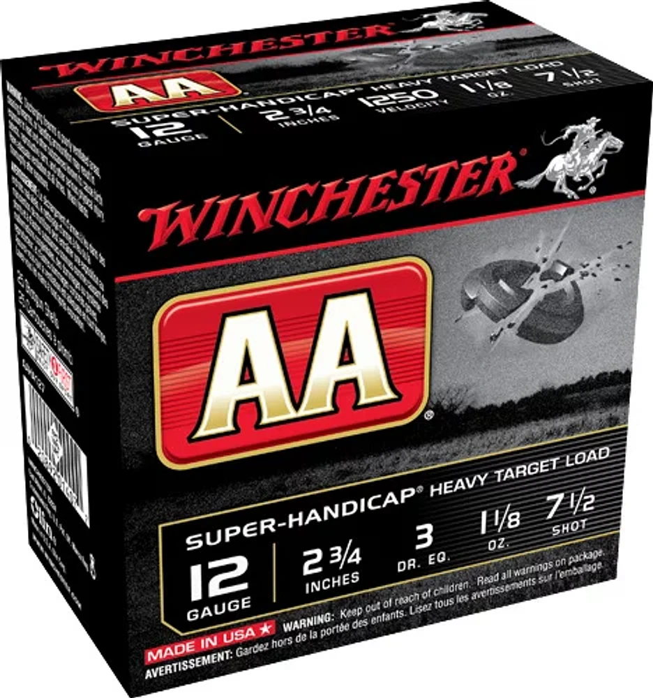 Winchester AA Super-Handicap Target Load 12 Gauge Shotshells - 25 Rounds                                                        