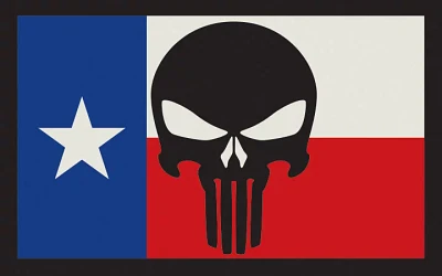 SME Texas Flag with Punisher Hook-and-Loop Patch                                                                                