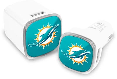 Prime Brands Group Miami Dolphins USB Car and Wall Charger Set                                                                  