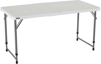 Lifetime 4 ft Light Commercial Adjustable-Height Fold-In-Half Table                                                             