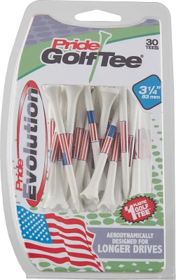 Pride 3-1/4 in Evolution USA Golf Tees 30-Pack                                                                                  