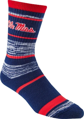 For Bare Feet University of Mississippi Deuce Crew Socks                                                                        