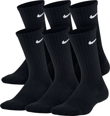 Nike Boys' Performance Cushioned Crew Training Socks 6 Pack