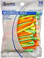 Players Gear 3-1/4 in Neon Hardwood Golf Tees 50-Pack                                                                           