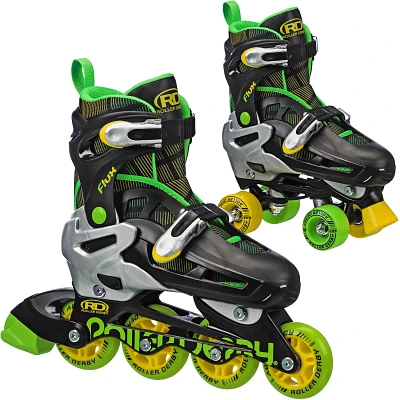 Roller Derby Boys' Flux In-Line/Quad Combo Skates                                                                               