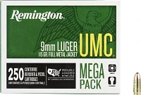 Remington UMC 9mm Luger 115-Grain Full Metal Jacket Centerfire Handgun Ammunition - 250 Rounds                                  