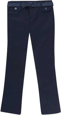 French Toast Girls' Twill Straight Leg Belted Pants