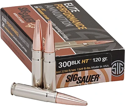 SIG SAUER Elite Performance Hunting .300 AAC Blackout 120-Grain Centerfire Rifle Ammunition - 20 Rounds                         