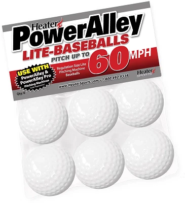 Heater Sports PowerAlley 60 MPH White Lite Baseballs (6 Pack)                                                                   