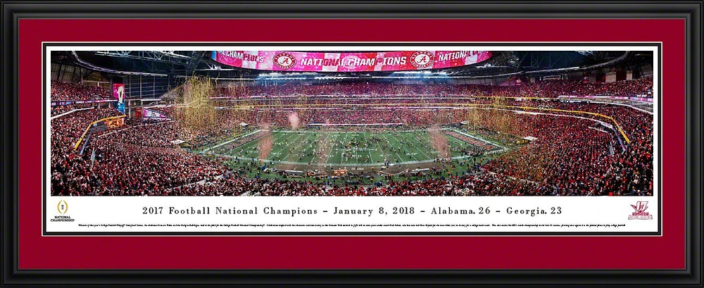 Blakeway Panoramas University of Alabama 2018 National Championship Double Mat Deluxe Framed Panoram                            