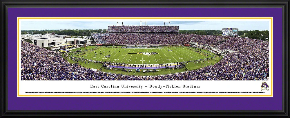 Blakeway Panoramas East Carolina University Dowdy Ficklen Stadium Double Mat Deluxe Framed Panoramic                            