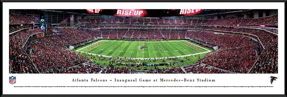 Blakeway Panoramas Atlanta Falcons Mercedes-Benz Stadium First Game Standard Framed Panoramic Print                             