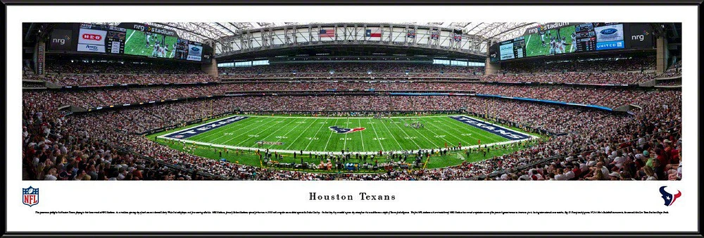 Blakeway Panoramas Houston Texans 50 Yd NRG Stadium Standard Framed Panoramic Print                                             