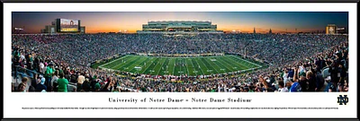 Blakeway Panoramas University of Notre Dame Twilight Standard Framed Panoramic Print                                            