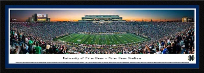 Blakeway Panoramas University of Notre Dame Twilight Single Mat Select Framed Panoramic Print                                   
