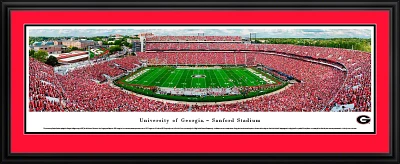 Blakeway Panoramas University of Georgia Sanford Stadium Double Mat Deluxe Framed Panoramic Print                               