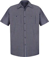 Red Kap Men's Industrial Short Sleeve Stripe Work Shirt