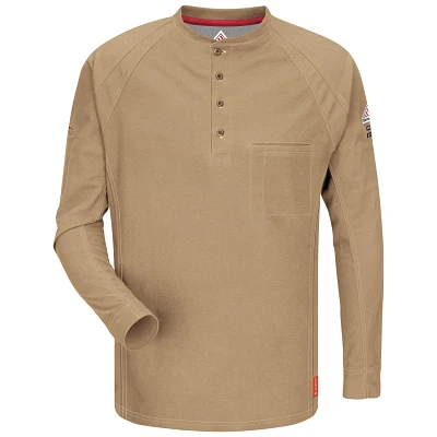 Bulwark Men's IQ Comfort Knit Flame Resistant Long Sleeve Henley Shirt