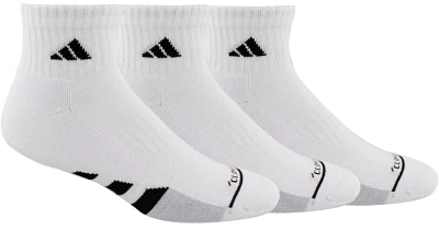 adidas Men's Stripe Cushioned II Quarter Length Socks 3 Pack                                                                    