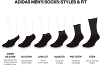 adidas Men's Stripe Cushioned II Quarter Length Socks 3 Pack                                                                    