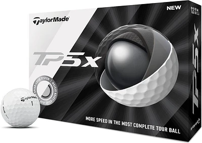 TaylorMade TP5X Premium Urethane Golf Balls 12-Pack - Prior Gen                                                                 