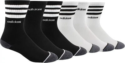 adidas Youth 3-Stripe Crew Socks 6 Pack                                                                                         