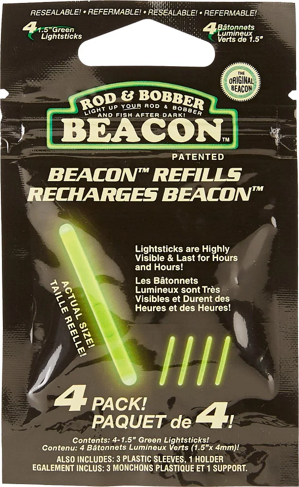 Rod-N-Bobb's Universal Beacon Lightstick Refills 4-Pack                                                                         