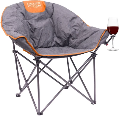 Creative Outdoor Folding Chair Bucket Seat with Wine Glass Holder