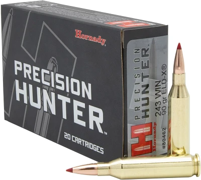Hornady ELD-X Precision Hunter .243 Winchester 90-Grain Rifle Ammunition - 20 Rounds                                            