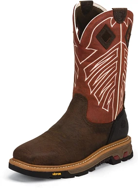 Justin Men's Roughneck Waterproof Steel Toe Western Work Boots                                                                  