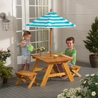 KidKraft Outdoor Table with Benches & Umbrella                                                                                  