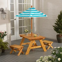 KidKraft Outdoor Table with Benches & Umbrella                                                                                  