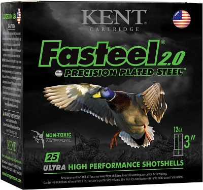 KENT Fasteel 2.0 Precision Plate Steel Waterfowl 12 Gauge Shotshells                                                            