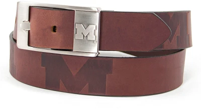 Eagles Wings Men's University of Michigan Brandish Leather Belt                                                                 