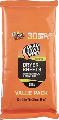 Dead Down Wind Unscented Dryer Sheets 30-Pack                                                                                   