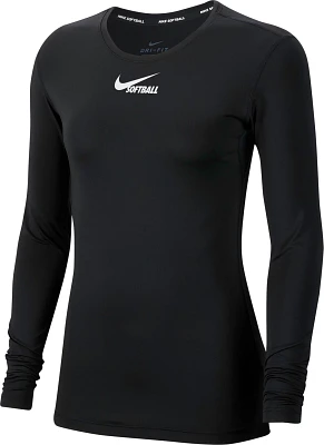 Nike Women's Dri-FIT Players Long Sleeve Softball T-shirt                                                                       