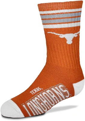 For Bare Feet Youth University of Texas 4-Stripe Deuce Crew Socks                                                               