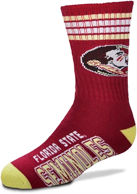 For Bare Feet Youth Florida State University 4-Stripe Deuce Crew Socks                                                          