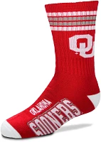 For Bare Feet Youth University of Oklahoma 4-Stripe Deuce Crew Socks                                                            