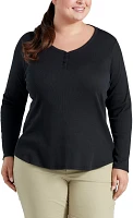 Dickies Women's Plus Long Sleeve Henley Shirt