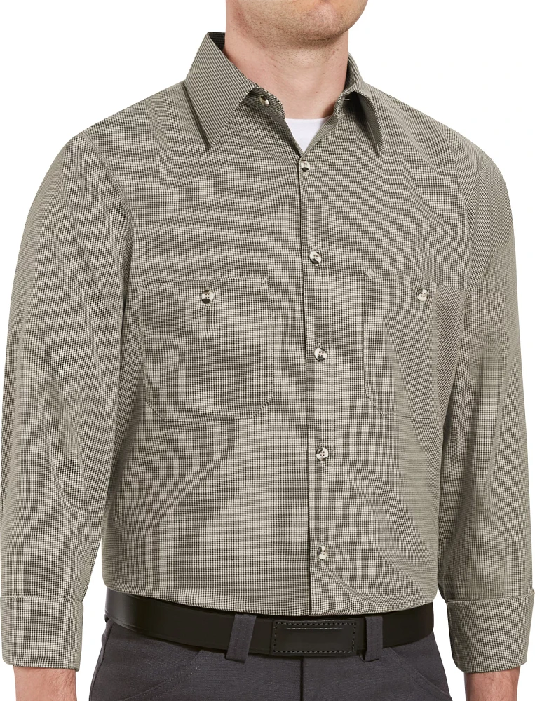 Red Kap Men's Microcheck Uniform Work Shirt