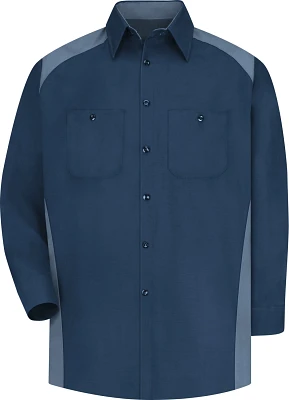 Red Kap Men's Motorsports Collared Long Sleeve Shirt