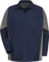 Red Kap Men's 2-Tone Crew Long Sleeve Shirt