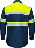 Red Kap Men's Hi-Visibility Colorblock Ripstop Type O Class 1 Long Sleeve Work Shirt