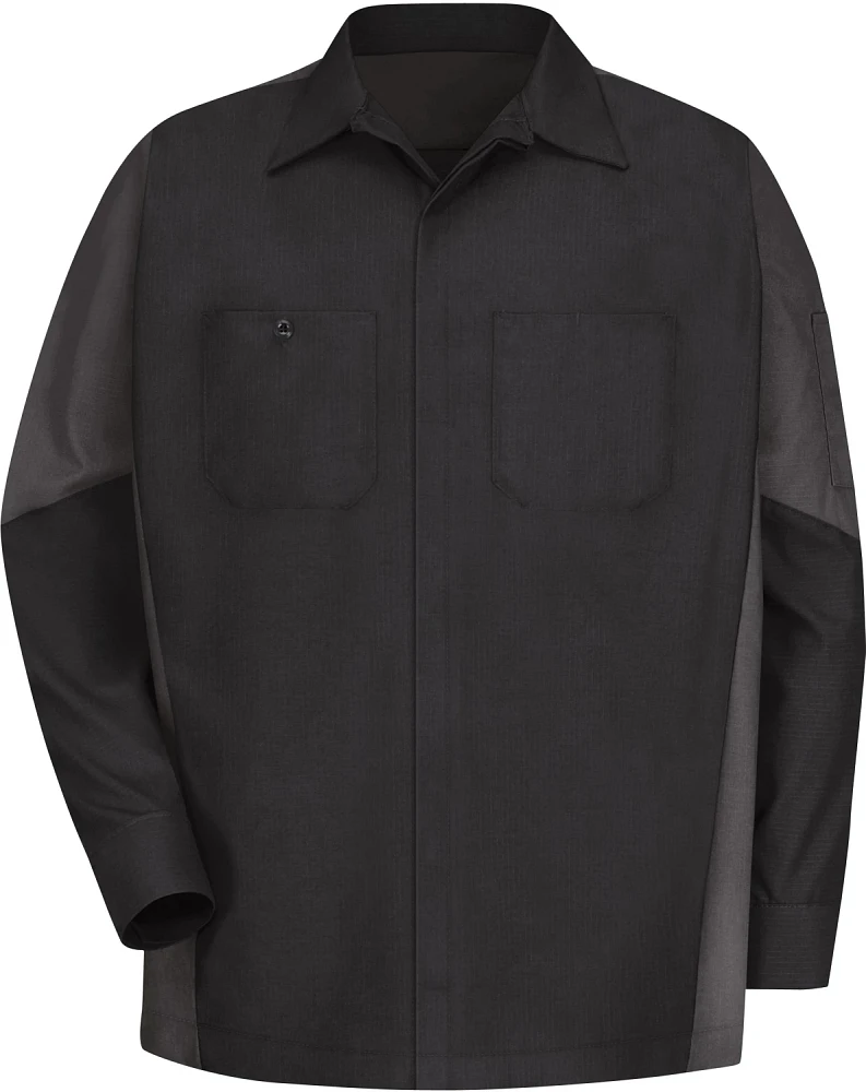 Red Kap Men's 2-Tone Crew Long Sleeve Shirt