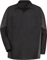 Red Kap Men's 2-Tone Crew Long Sleeve Shirt