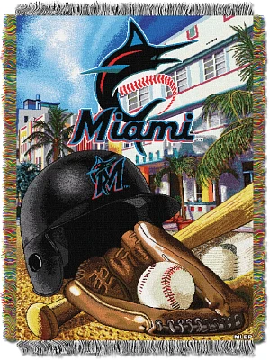 The Northwest Company Miami Marlins Homefield Advantage Tapestry Throw                                                          