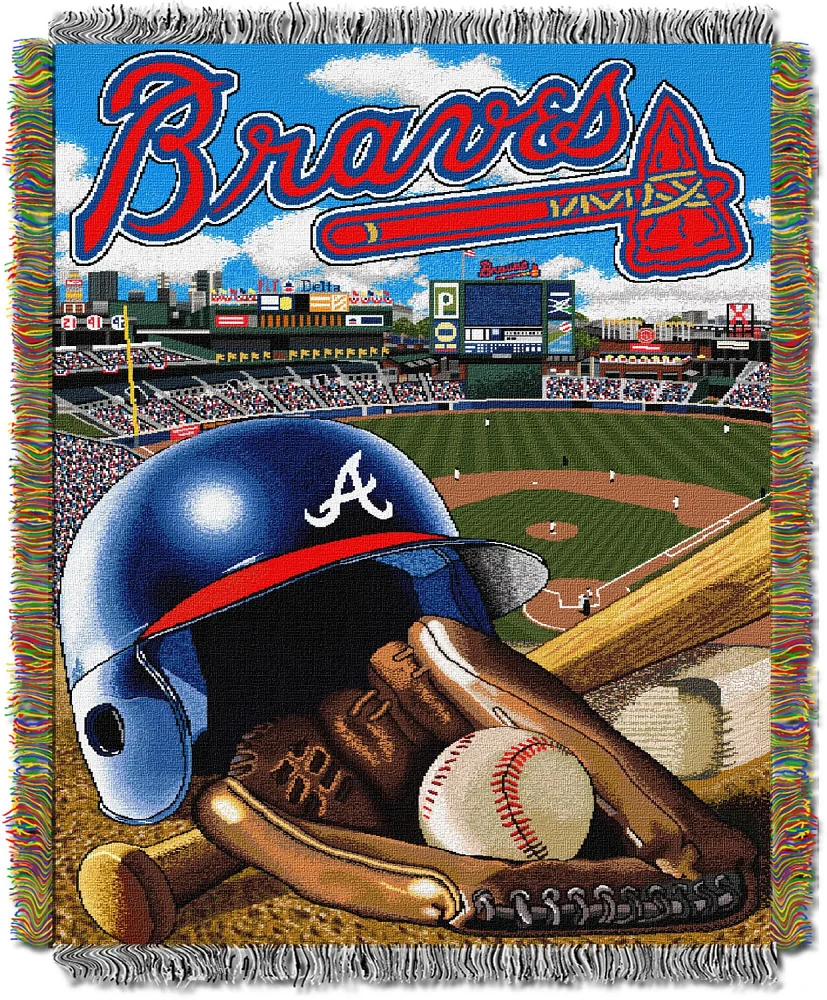 The Northwest Company Atlanta Braves Home Field Advantage Tapestry Throw Blanket                                                