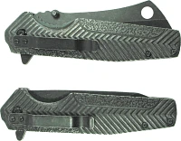 Tactical Performance 3.75 in Stonewash Folding Tanto and Cleaver Knives Pack                                                    